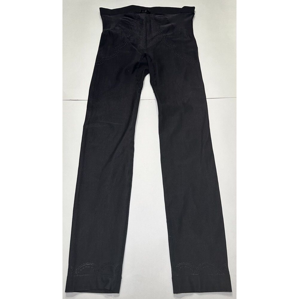 Cynthia Rowley Leggings Black With Design And Bow Heavy Weight - Picture 3 of 8